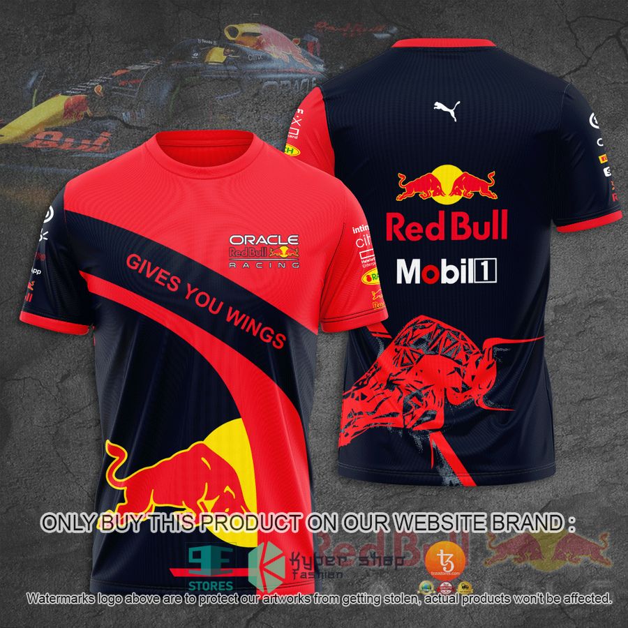 red bull racing gives you wings red 3d t shirt 1 70309