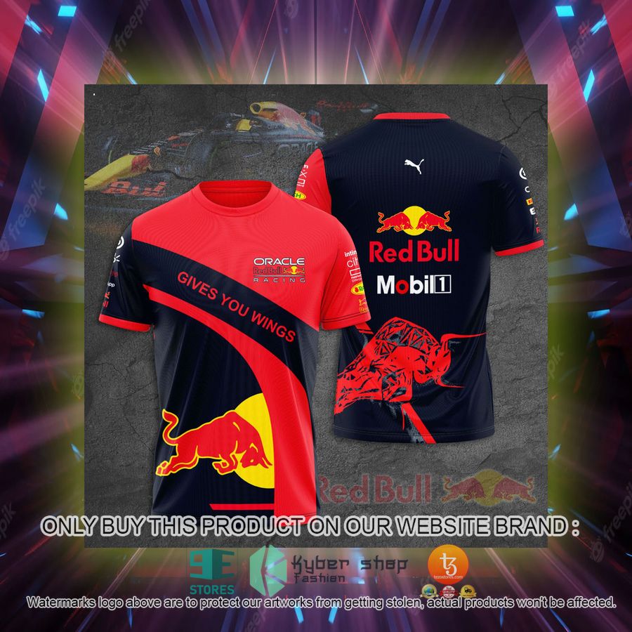 red bull racing gives you wings red 3d t shirt 2 21097