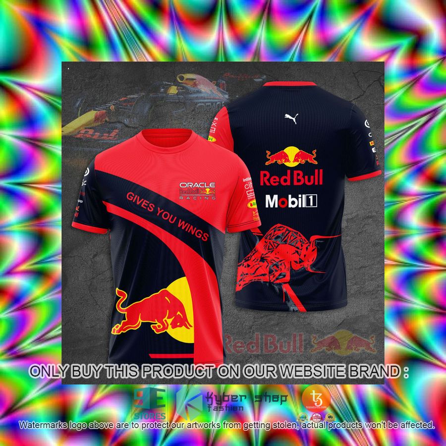 HOT Red Bull Racing Gives You Wings Red 3D T-Shirt 3 red bull racing gives you wings red 3d t shirt 3 57336
