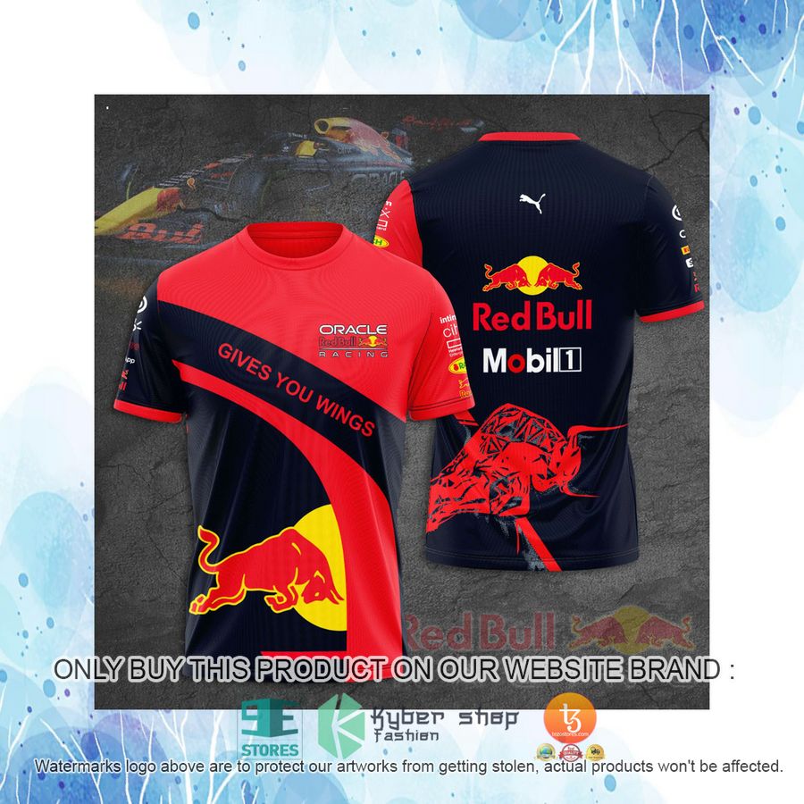 HOT Red Bull Racing Gives You Wings Red 3D T-Shirt 4 red bull racing gives you wings red 3d t shirt 4 4379