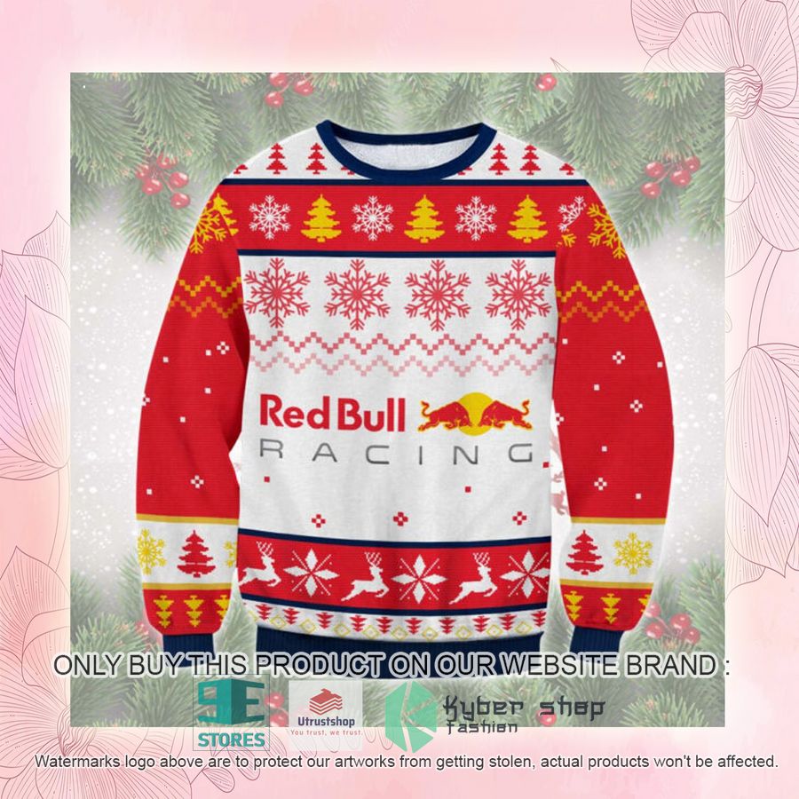 NEW Red Bull Racing red white Ugly Sweater 2 red bull racing red white ugly christmas sweater 2 28586
