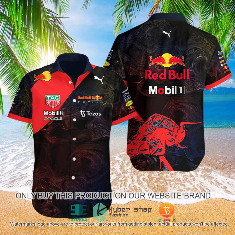red bull racing tezos black red hawaiian shirt 1 48720