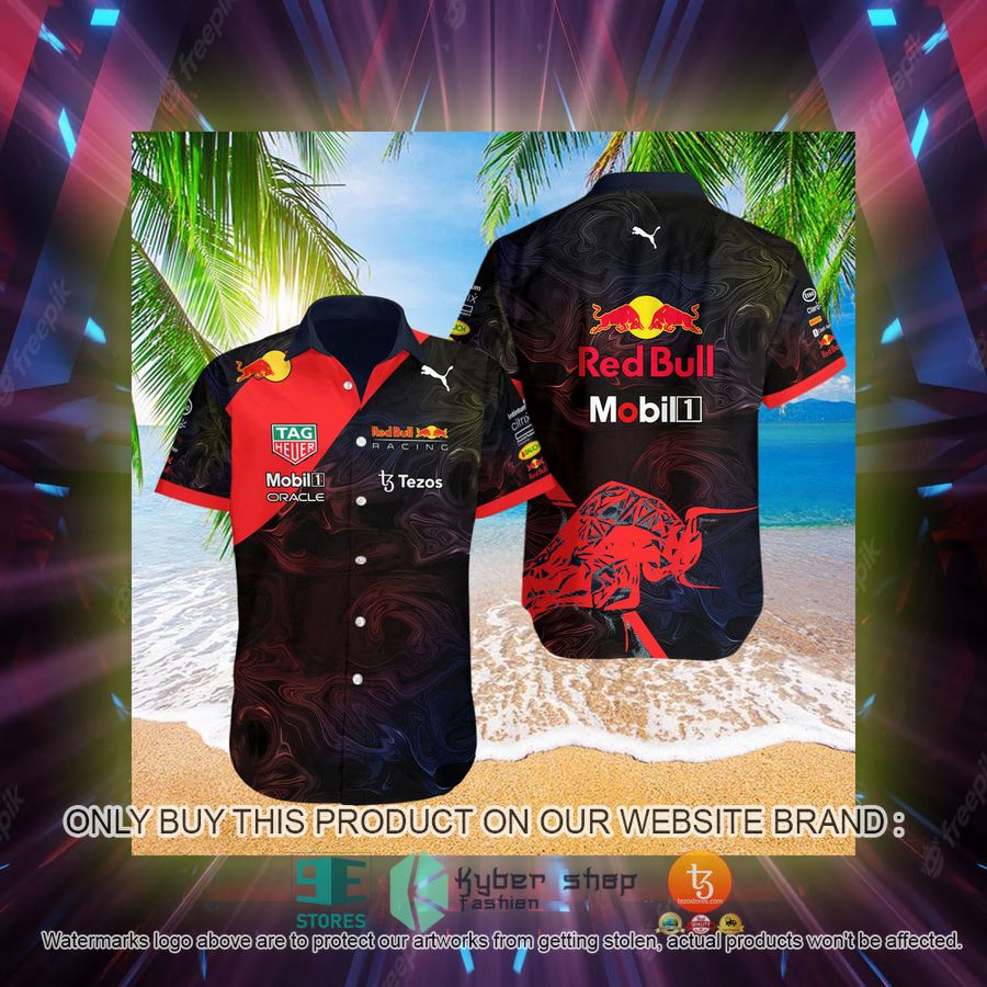 red bull racing tezos black red hawaiian shirt 2 21131