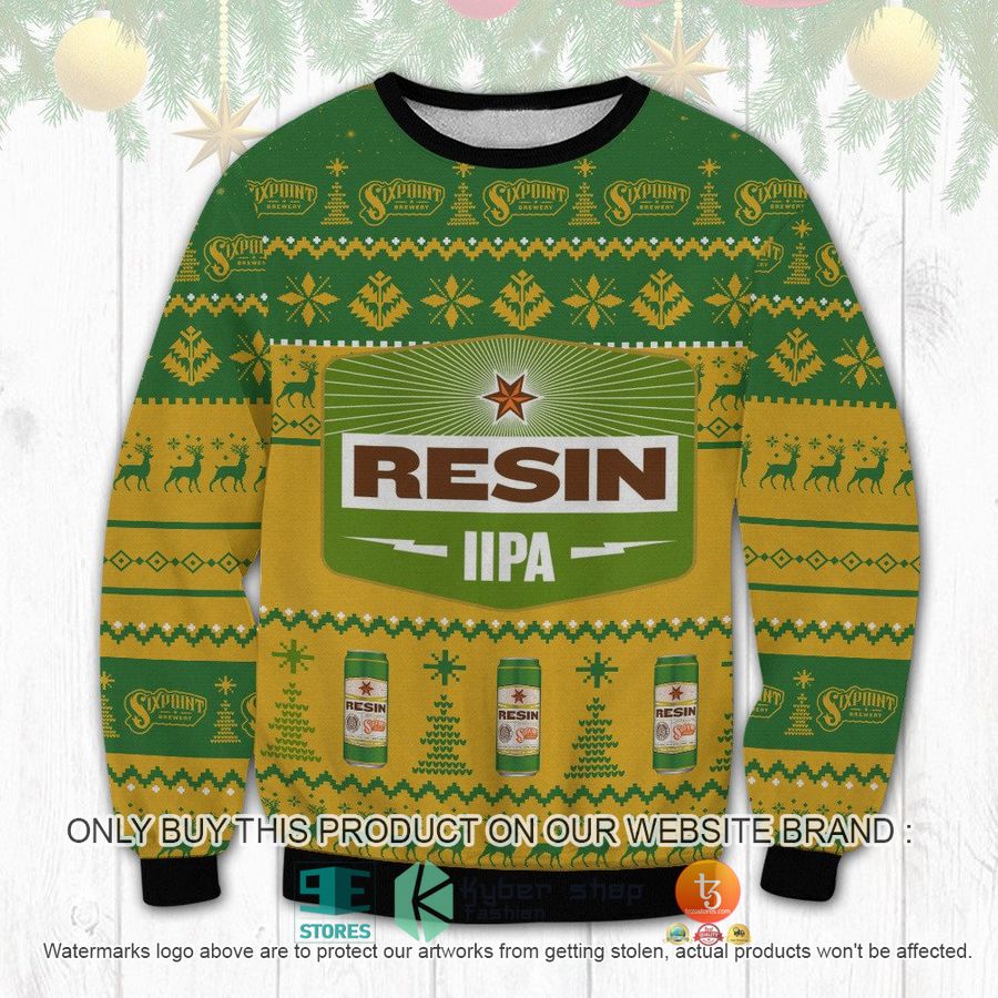 resin ipa green yellow ugly christmas sweater 1 2559