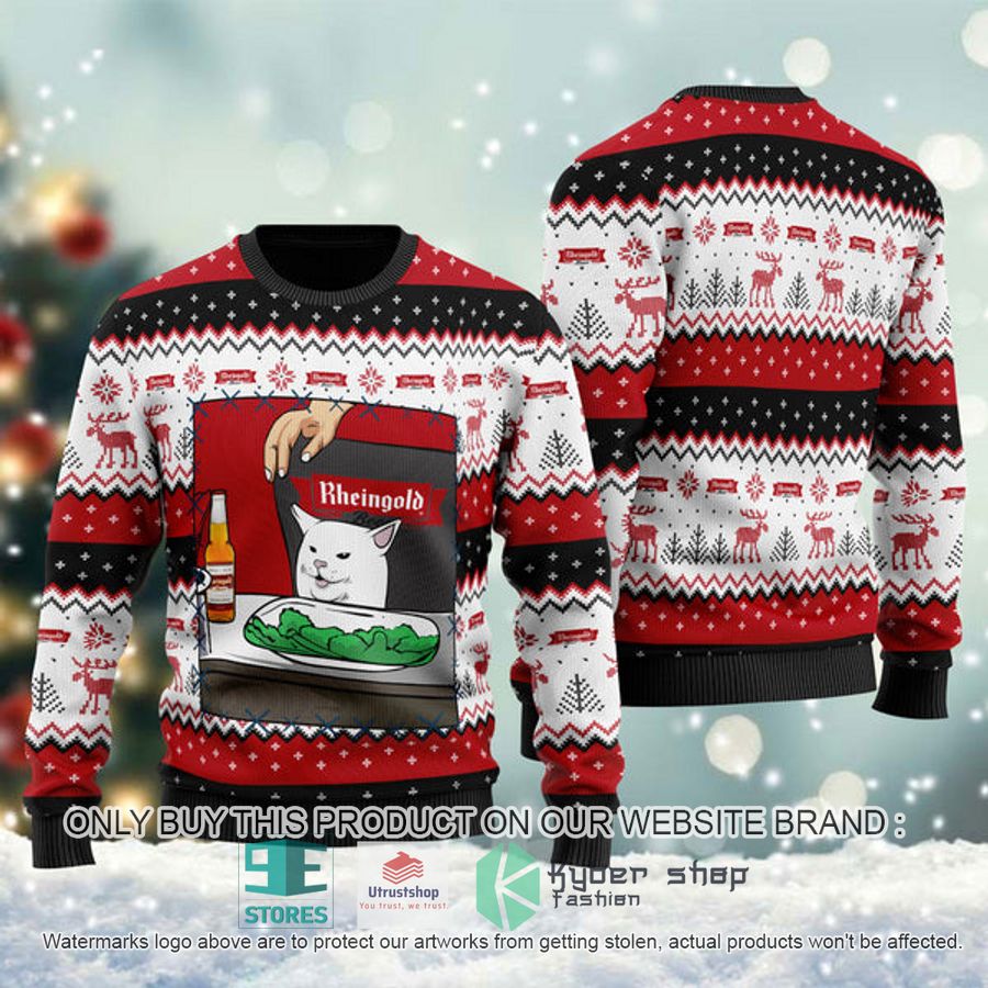 rheingold beer cat meme ugly christmas sweater 1 8864
