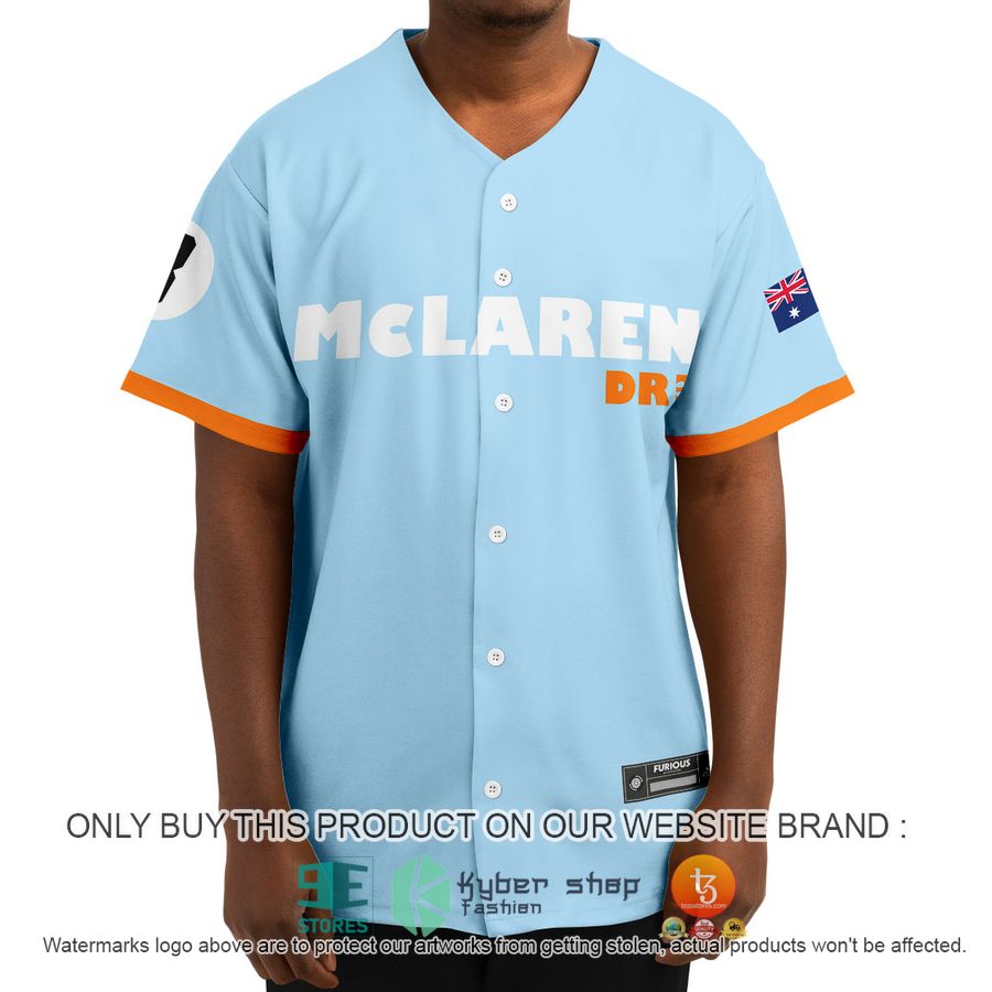 HOT Ricciardo 3 McLaren Light Blue Baseball Jersey 4 ricciardo 3 mclaren light blue baseball jersey 4 13268
