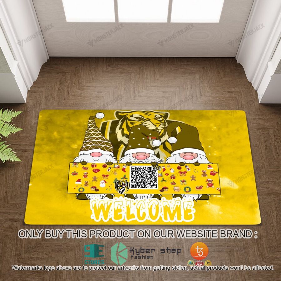 richmond afl gnomes welcome qr code doormat 2 99164