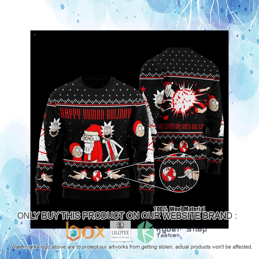 Rick and Morty Happy Human Holiday Wool Sweater 4 rick and morty happy human holiday wool sweater 4 27131