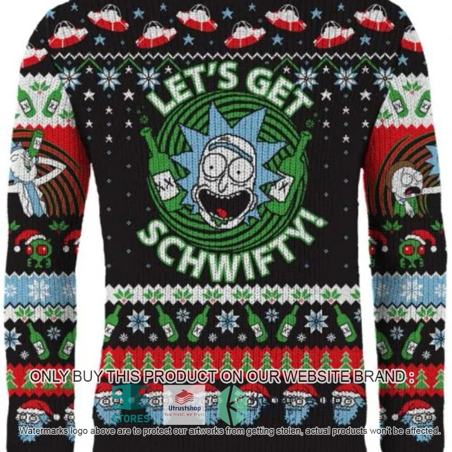 rick and morty lets get schwifty black ugly christmas sweater 1 31884