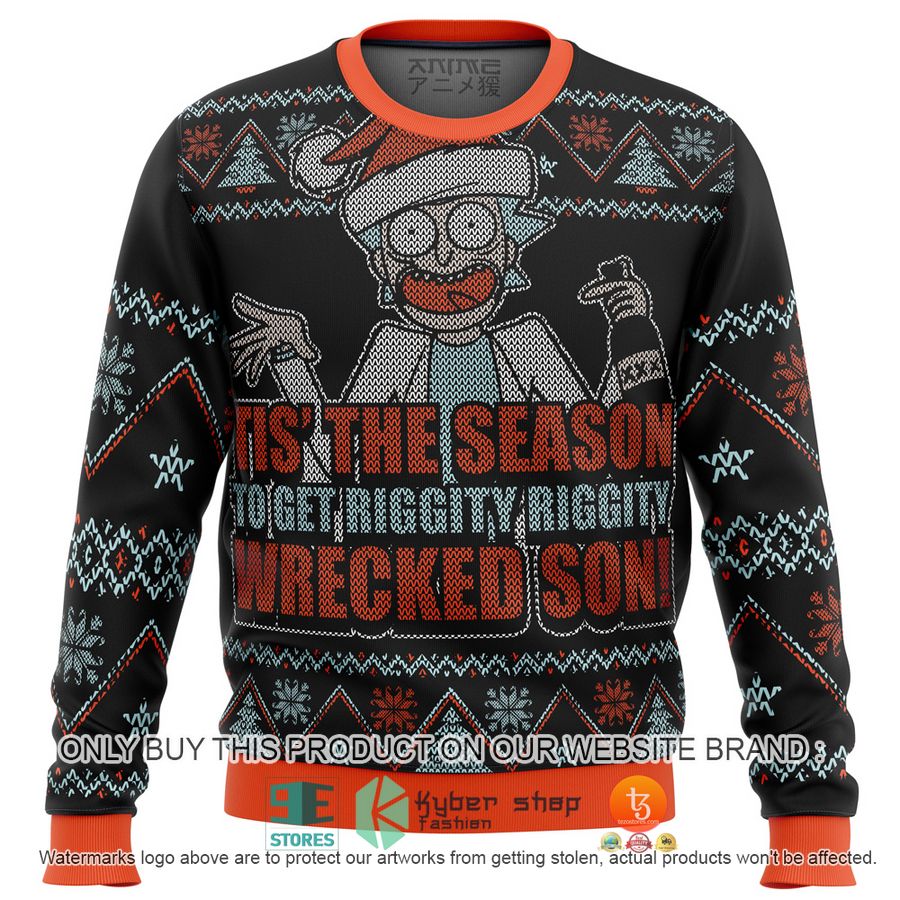 rick and morty tis the season knitted wool sweater 1 84739