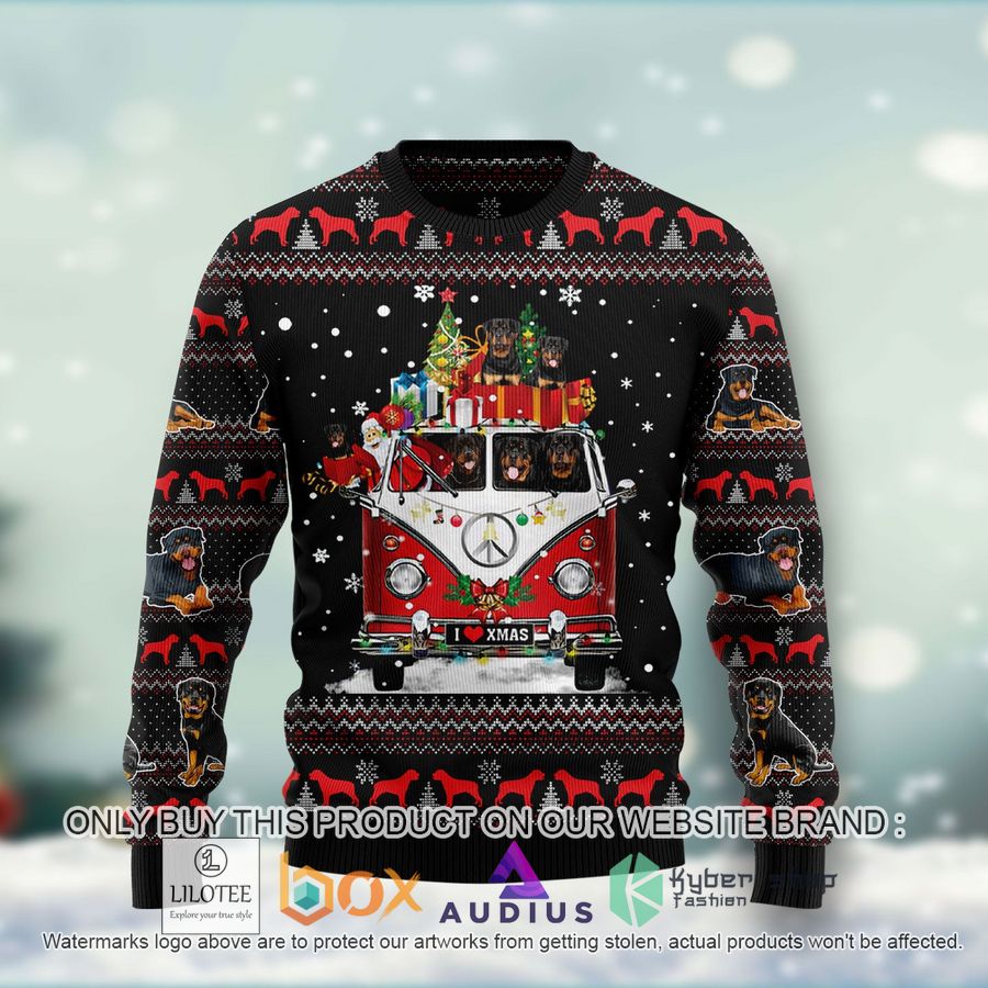 rottweiler i love xmas ugly christmas sweater 1 10492
