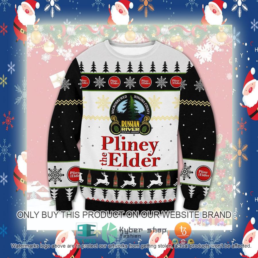 NEW Russian River Pliny the Elder Christmas Ugly Sweater 4 russian river pliny the elder ugly christmas sweater 4 85654