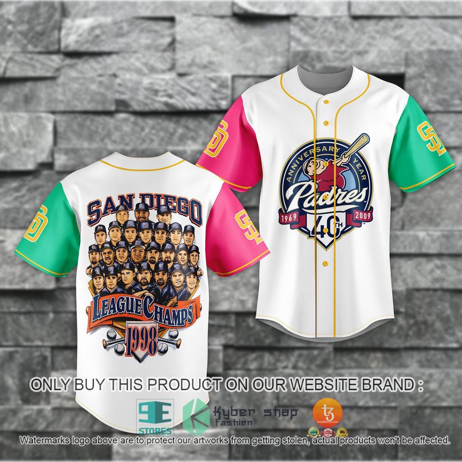 san diego padres league champs 1998 baseball jersey 1 17814