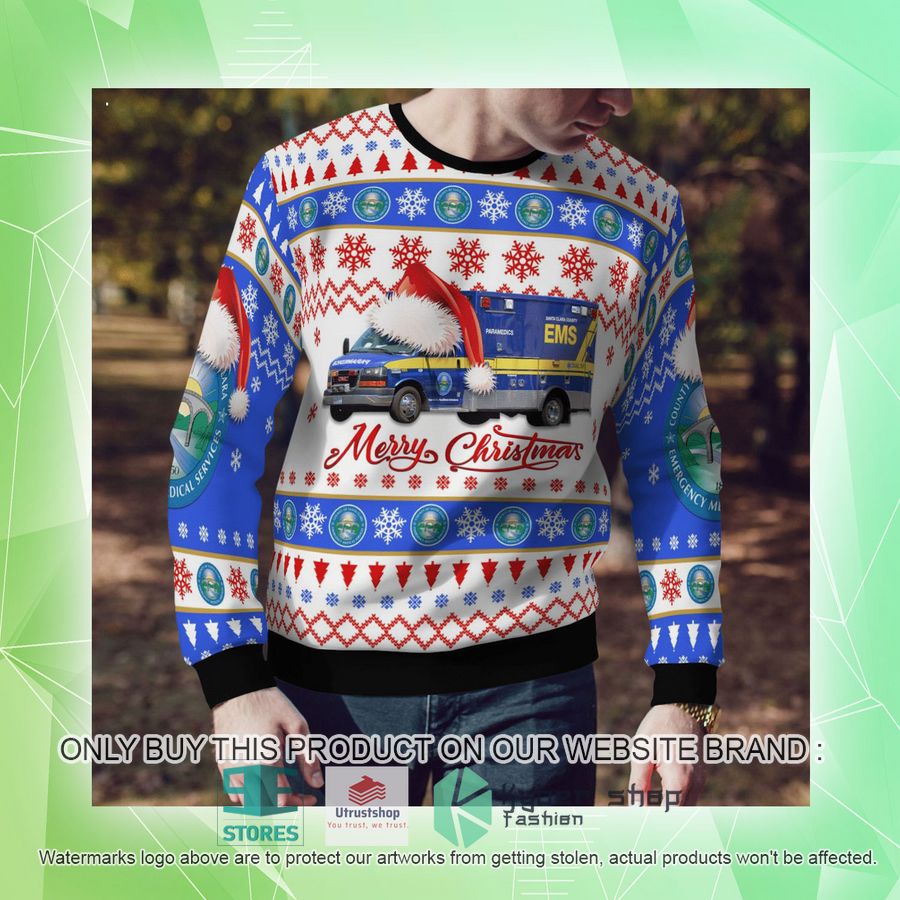 NEW San Jose California Santa Clara County EMS Christmas Sweater 10 san jose california santa clara county ems christmas sweater 10 86555