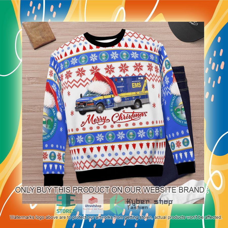 NEW San Jose California Santa Clara County EMS Christmas Sweater 7 san jose california santa clara county ems christmas sweater 7 68724