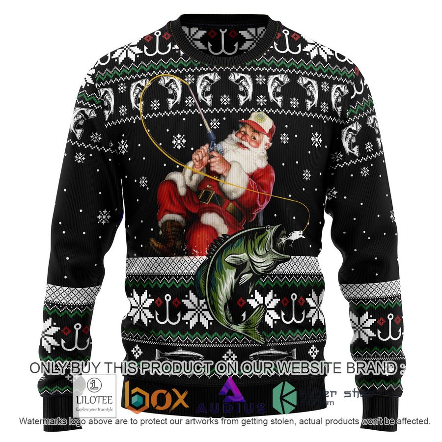 santa claus fishing ugly christmas sweater 1 71819