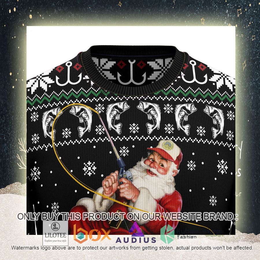 Santa Claus Fishing Ugly Christmas Sweater 11 santa claus fishing ugly christmas sweater 11 32633