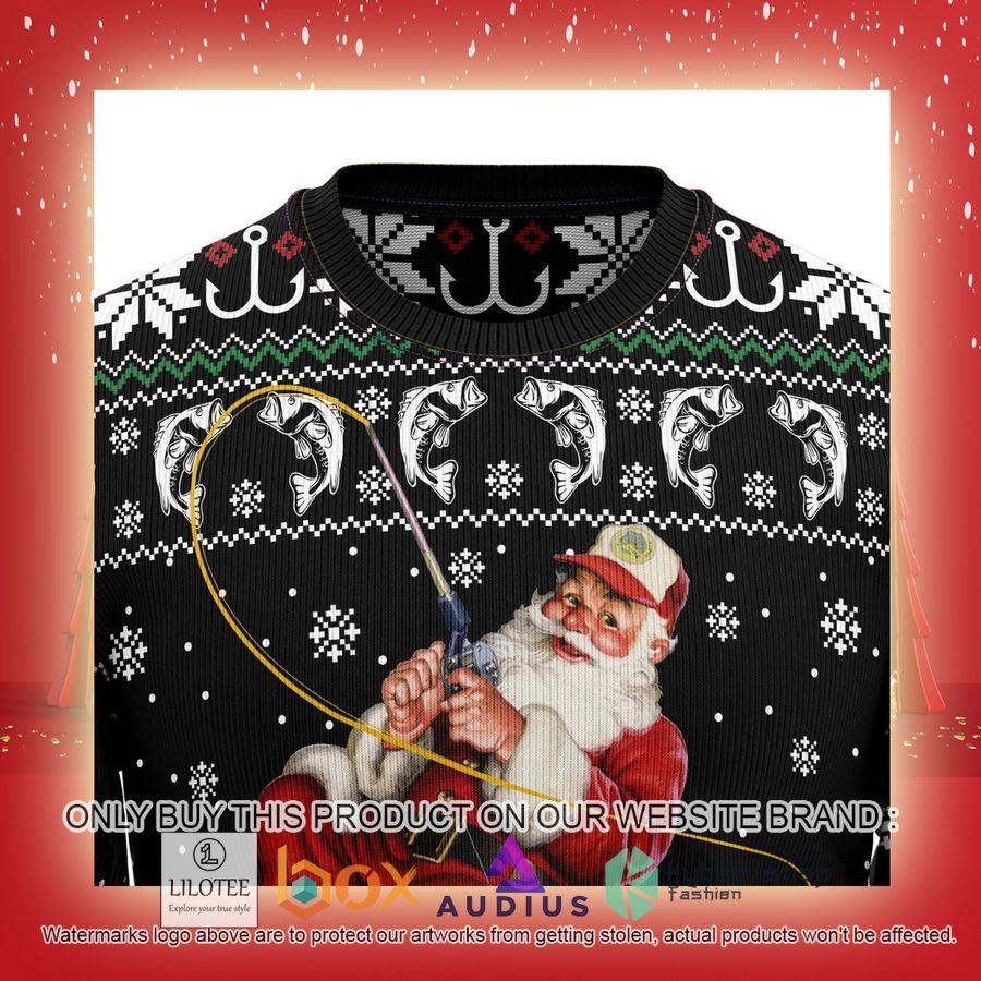 Santa Claus Fishing Ugly Christmas Sweater 13 santa claus fishing ugly christmas sweater 13 96138