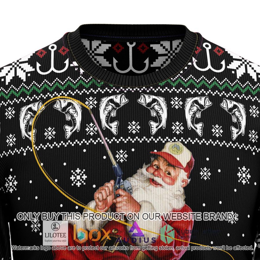 santa claus fishing ugly christmas sweater 2 19767