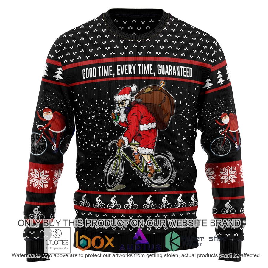 santa claus love biking ugly christmas sweater 1 52557