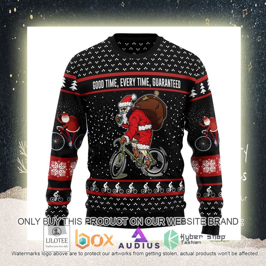 Santa Claus Love Biking Ugly Christmas Sweater 10 santa claus love biking ugly christmas sweater 10 90446
