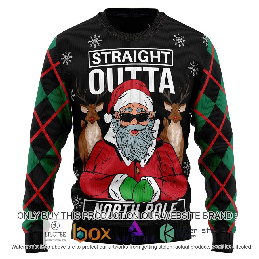 santa claus straight outta north pole ugly christmas sweater 1 62815