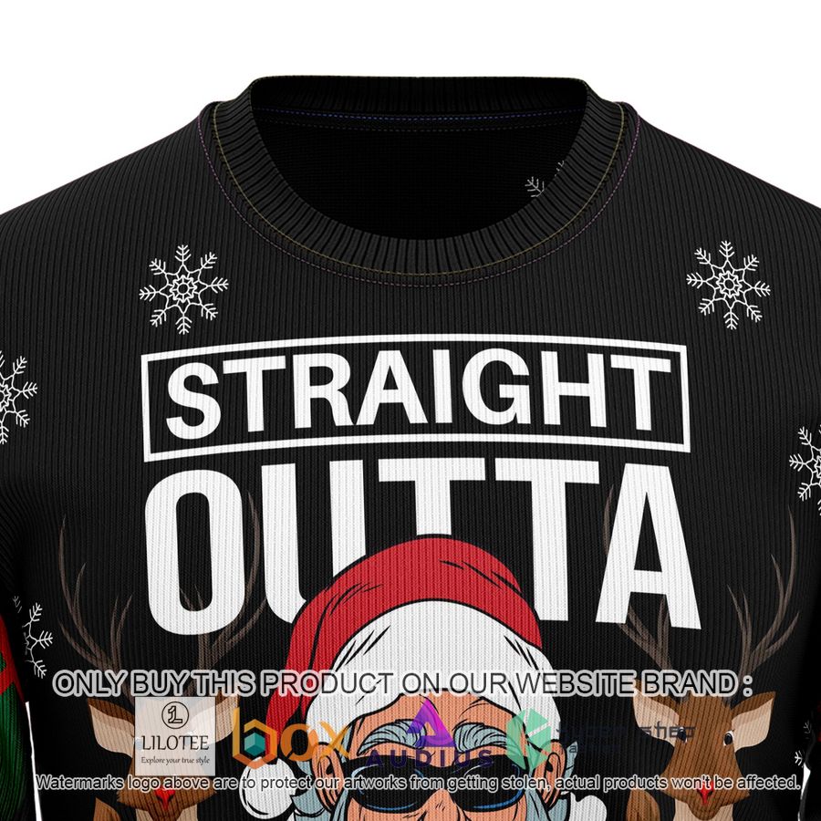 santa claus straight outta north pole ugly christmas sweater 2 13048