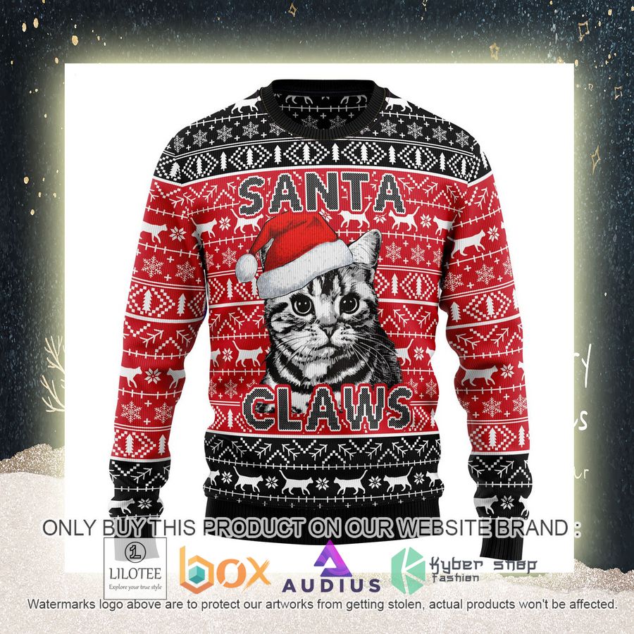 Santa Claws Cat Ugly Christmas Sweater 10 santa claws cat ugly christmas sweater 10 77541