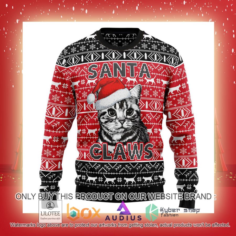 Santa Claws Cat Ugly Christmas Sweater 13 santa claws cat ugly christmas sweater 13 66135
