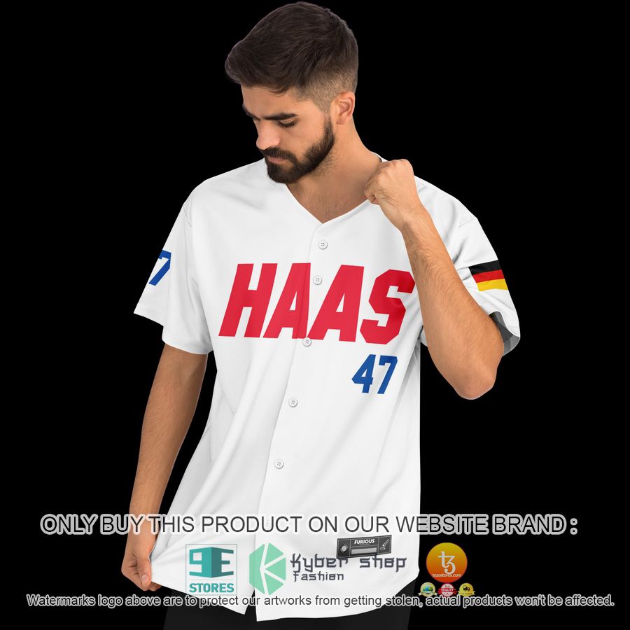 HOT Schumacher Haas 47 White Baseball Jersey 6 schumacher haas 47 white baseball jersey 6 30433