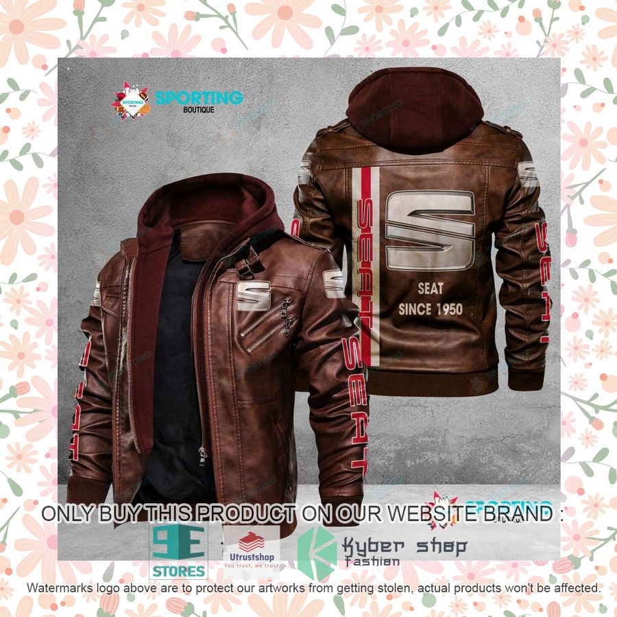 NEW SEAT Since 1950 Men Leather Jacket 8 seat since 1950 leather jacket 8 2758
