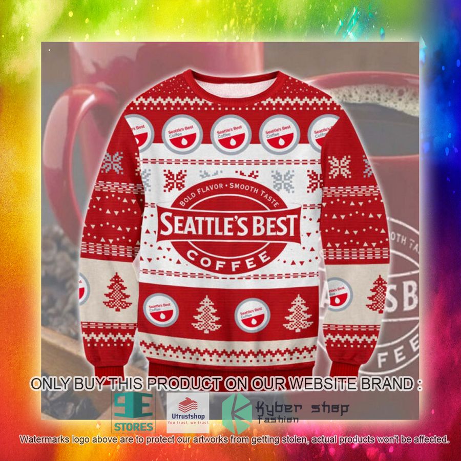 NEW Seatle's Best Coffee Ugly Sweater 3 seatles best coffee ugly christmas sweater 3 35758