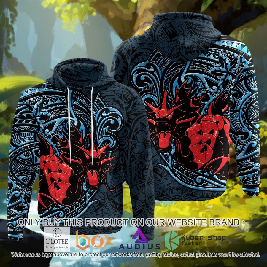shiny gyarados polynesian 3d hoodie 1 40817
