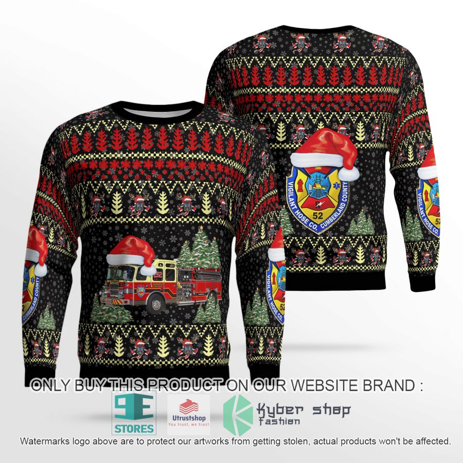 shippensburg pennsylvania vigilant hose company 1 black christmas sweater 1 47778