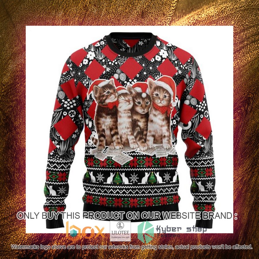 Singing Cats Kitten Ugly Christmas Sweatshirt 4 singing cats kitten ugly christmas sweatshirt 4 84420
