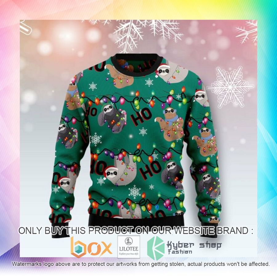sloth hohoho ugly christmas sweatshirt 2 19545