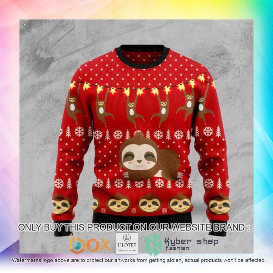 sloth lover ugly christmas sweatshirt 2 36974