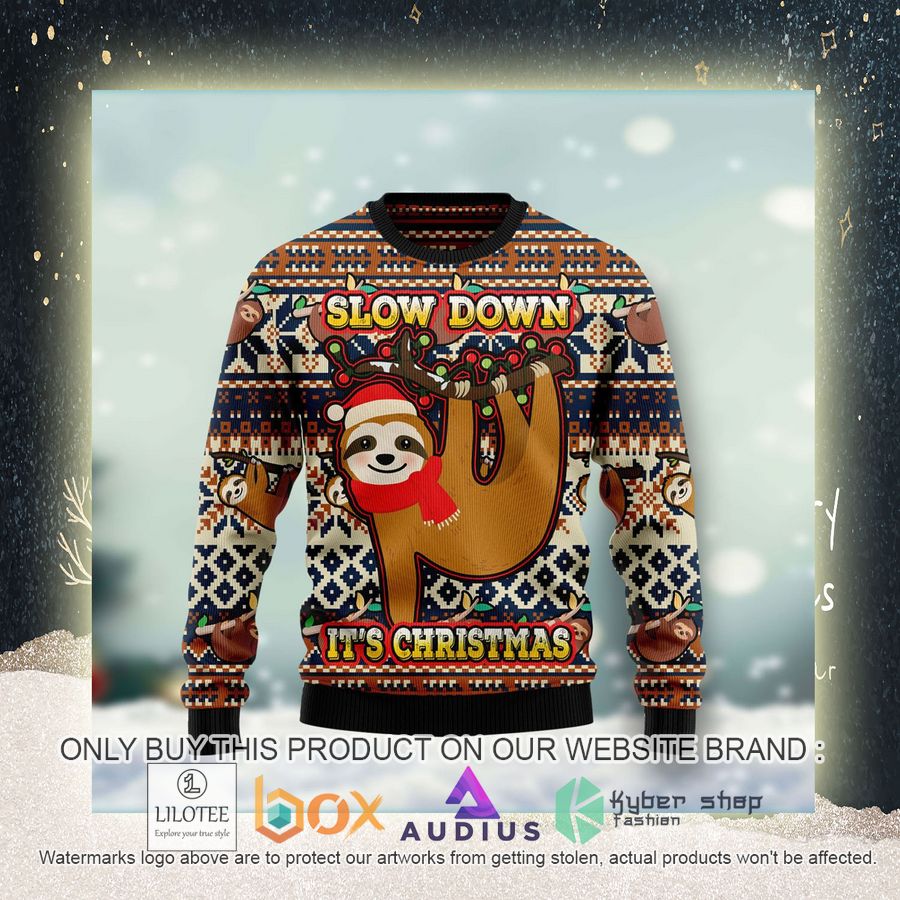 Sloth Slow Down Its Christmas Ugly Christmas Sweater 4 sloth slow down its christmas ugly christmas sweater 4 43744