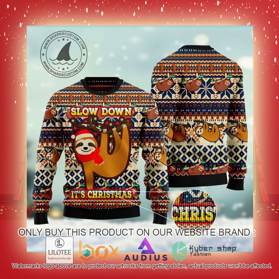 Sloth Slow Down Its Christmas Ugly Christmas Sweater 9 sloth slow down its christmas ugly christmas sweater 9 38655
