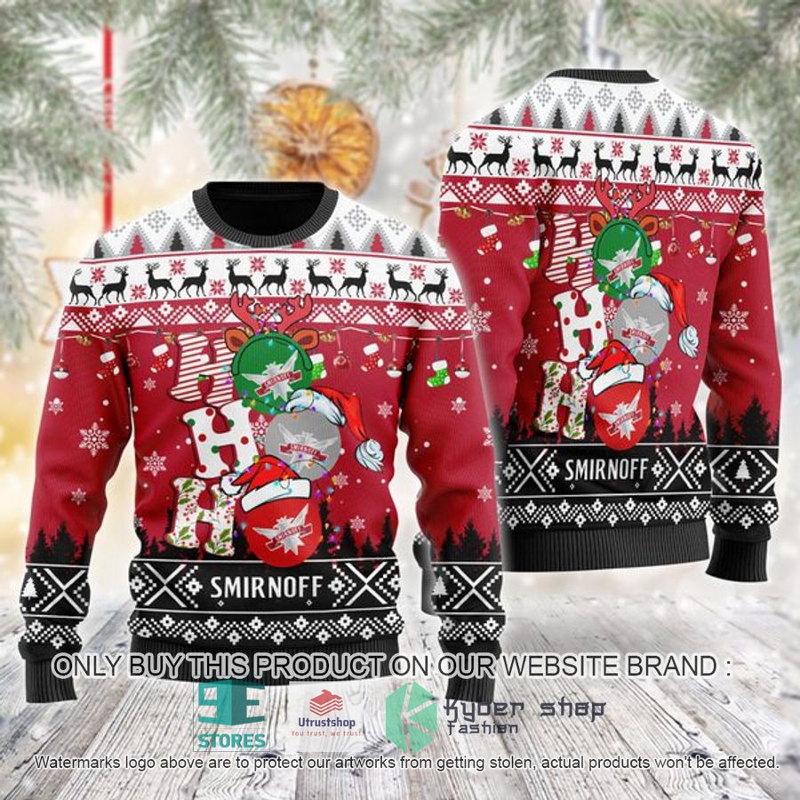 smirnoff vodka ho ho ho ugly christmas sweater 1 77655