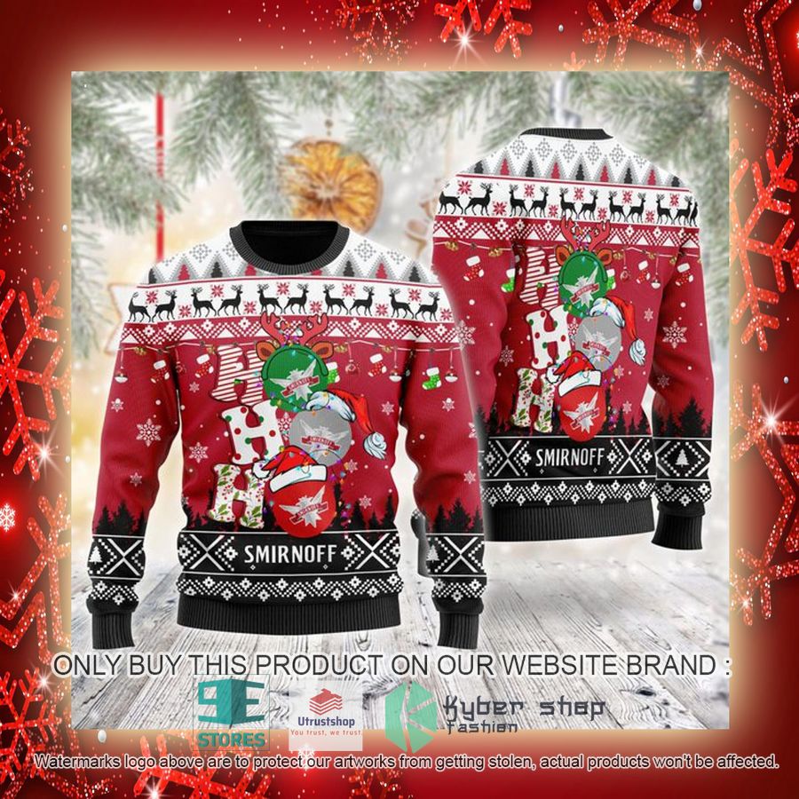 NEW Smirnoff Vodka Ho Ho Ho Christmas Ugly Sweater 3 smirnoff vodka ho ho ho ugly christmas sweater 3 41089