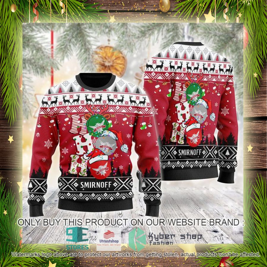 NEW Smirnoff Vodka Ho Ho Ho Christmas Ugly Sweater 4 smirnoff vodka ho ho ho ugly christmas sweater 4 11240