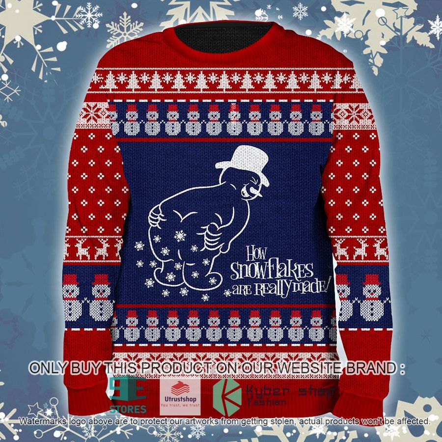 NEW Snowman How Snowflakes Are Really Made Ugly Sweater 2 snowman how snowflakes are really made ugly christmas sweater 2 41768