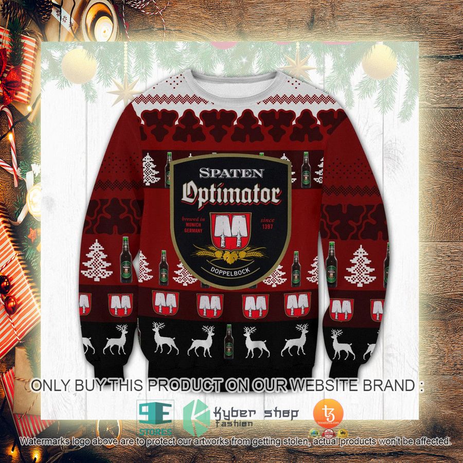NEW Spaten Optimator beer Christmas Ugly Sweater 3 spaten optimator beer ugly christmas sweater 3 99478