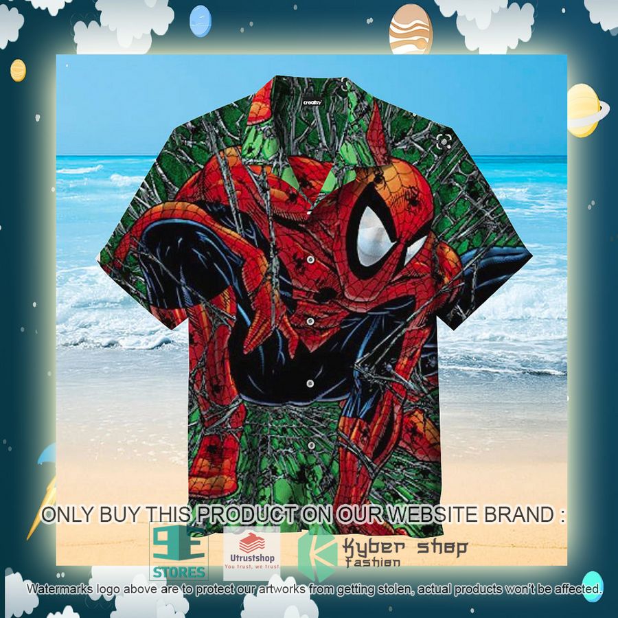 NEW Spider-Man Marvel Comic red green Hawaii Shirt 2 spider man marvel comic red green hawaiian shirt 2 84113