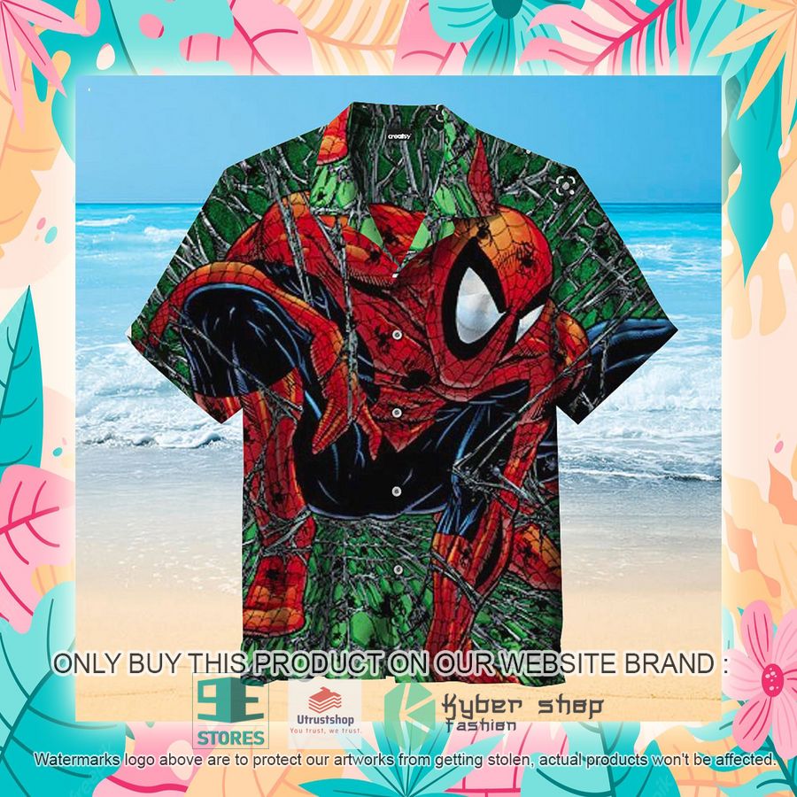 NEW Spider-Man Marvel Comic red green Hawaii Shirt 4 spider man marvel comic red green hawaiian shirt 4 70928