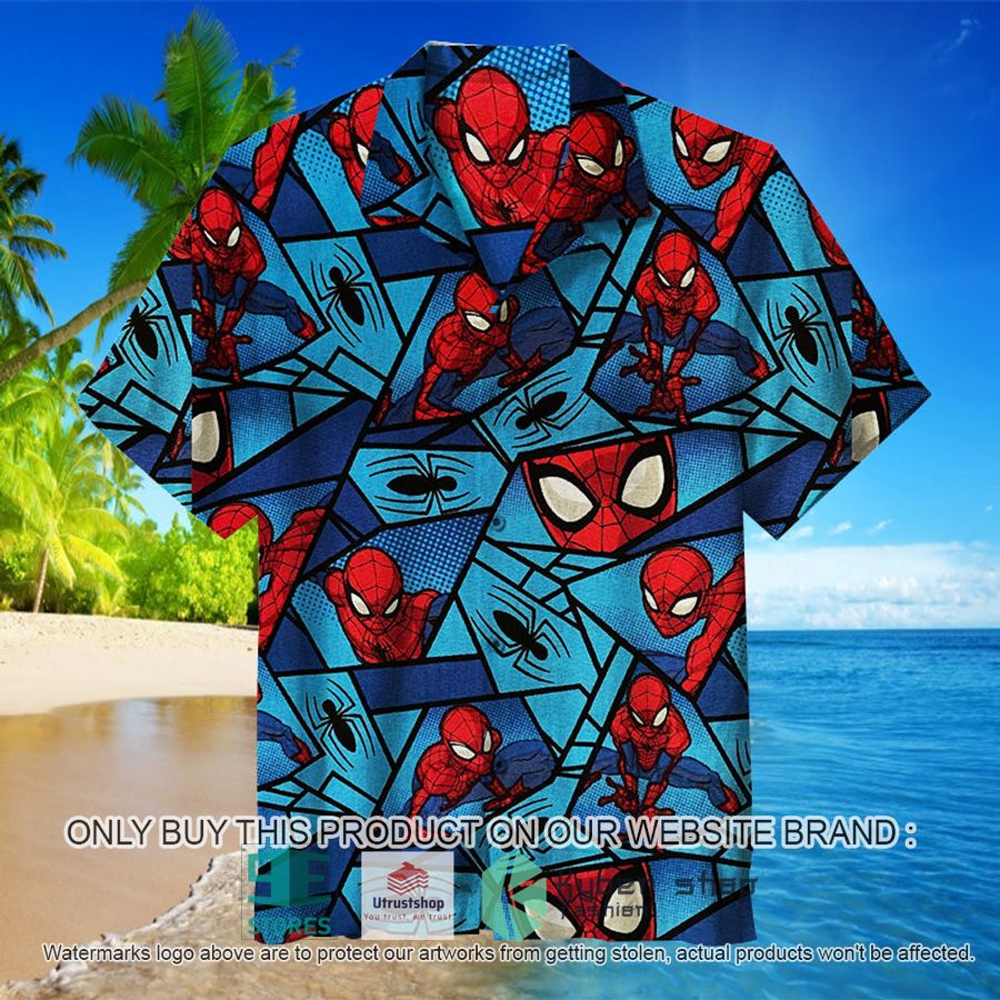 spiderman red blue hawaiian shirt 1 68888