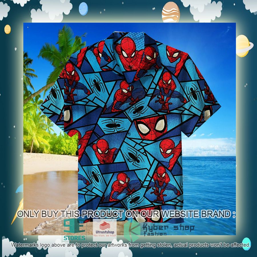 NEW Spiderman red blue Hawaii Shirt 2 spiderman red blue hawaiian shirt 2 84776