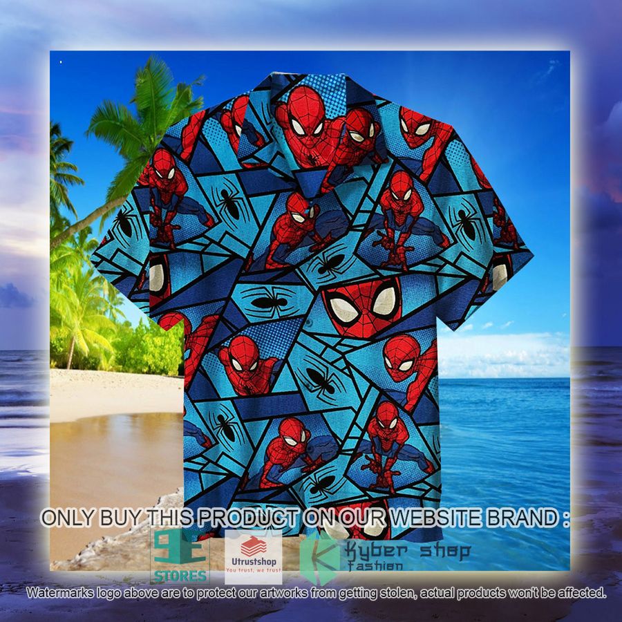 NEW Spiderman red blue Hawaii Shirt 3 spiderman red blue hawaiian shirt 3 21605
