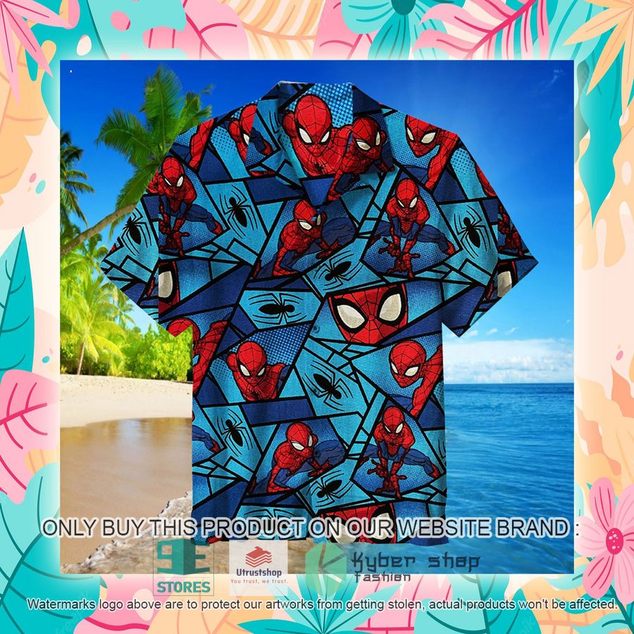 NEW Spiderman red blue Hawaii Shirt 4 spiderman red blue hawaiian shirt 4 55848